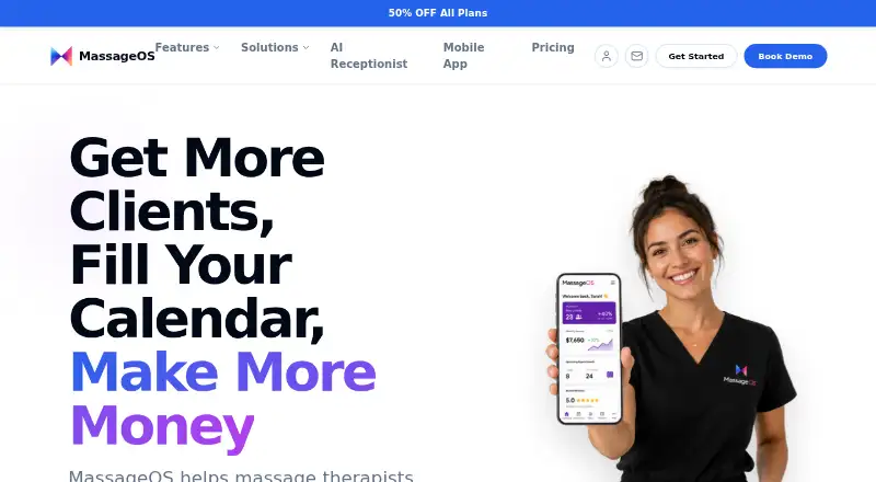 The MassageOS homepage