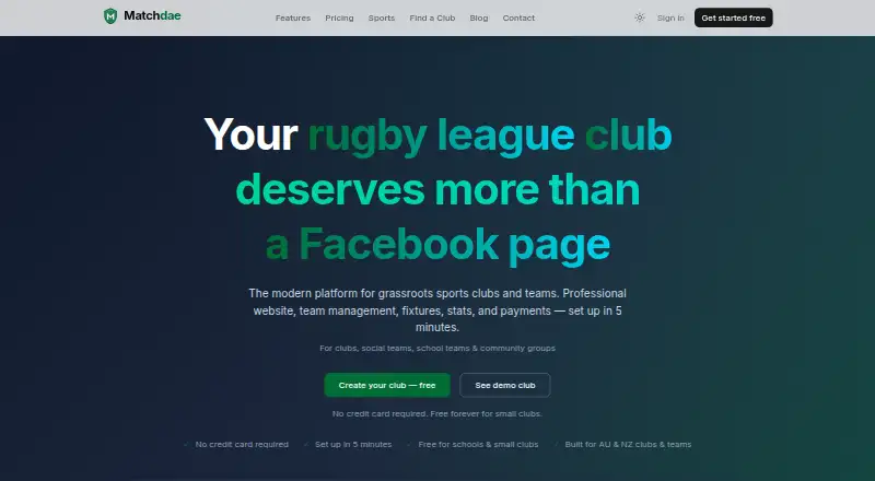 The Matchdae homepage