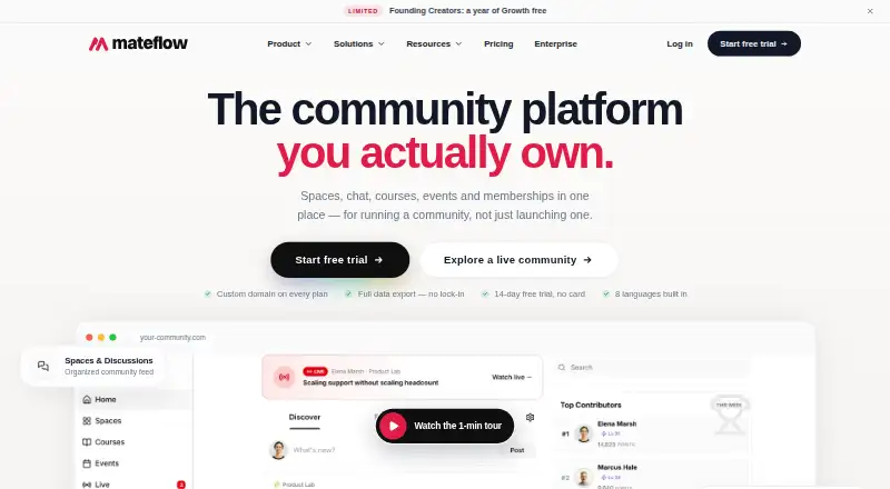 The Mateflow homepage
