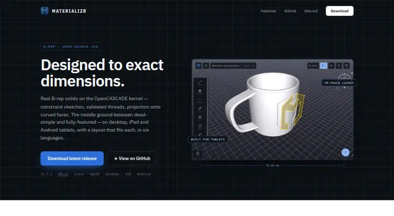 The Materializr homepage