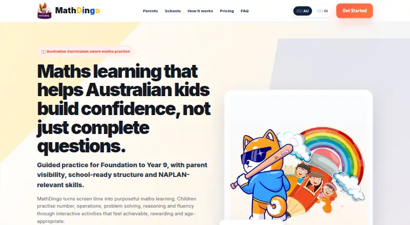 The MathDingo homepage