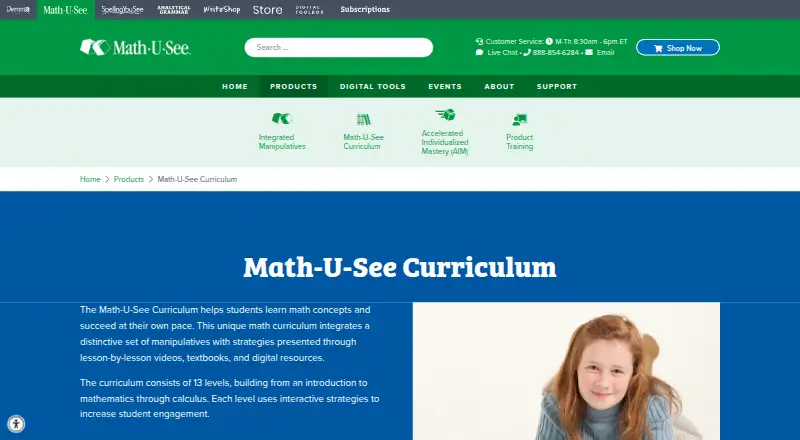 The Math-U-See homepage