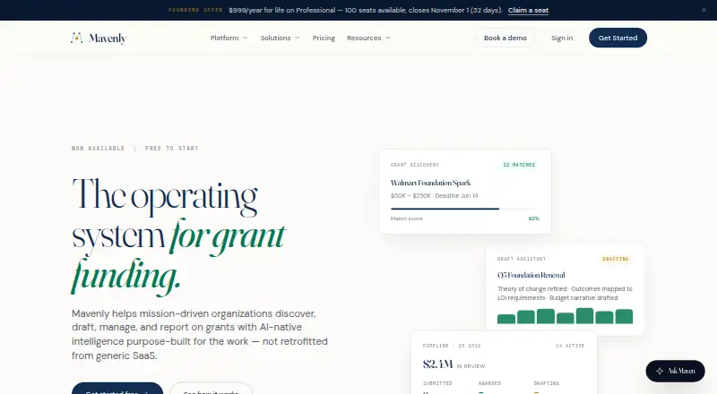 The Mavenly homepage