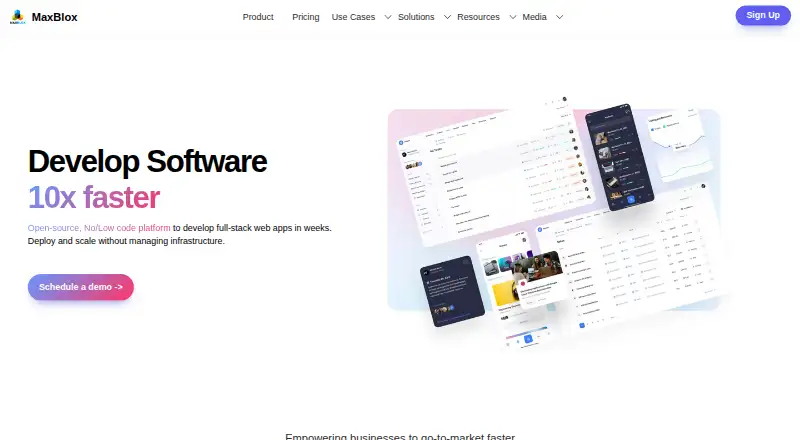 The MaxBlox homepage