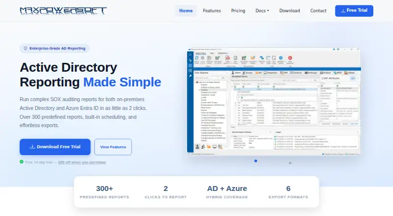 The AD Reports homepage