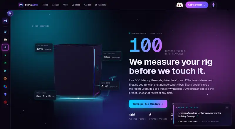 The Optimizationmaxxing homepage