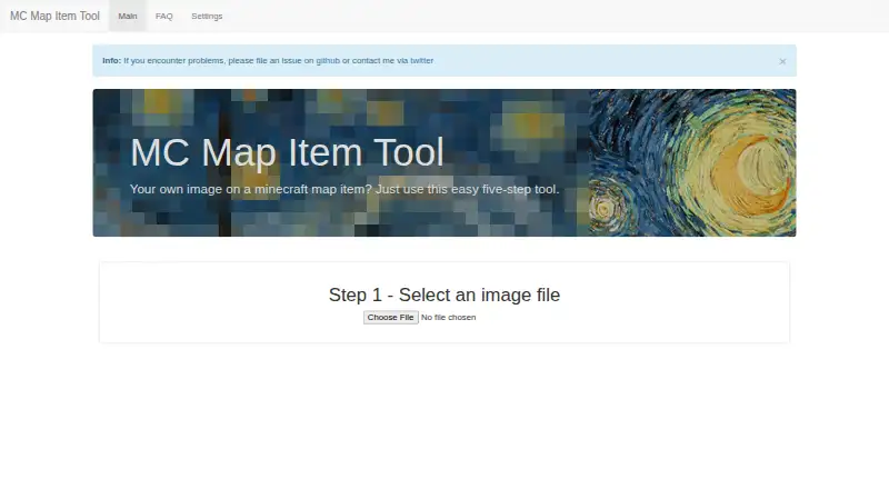 The MC Map Item Tool homepage