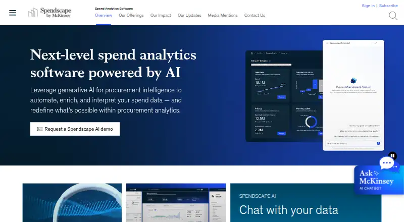 The Spendscape homepage