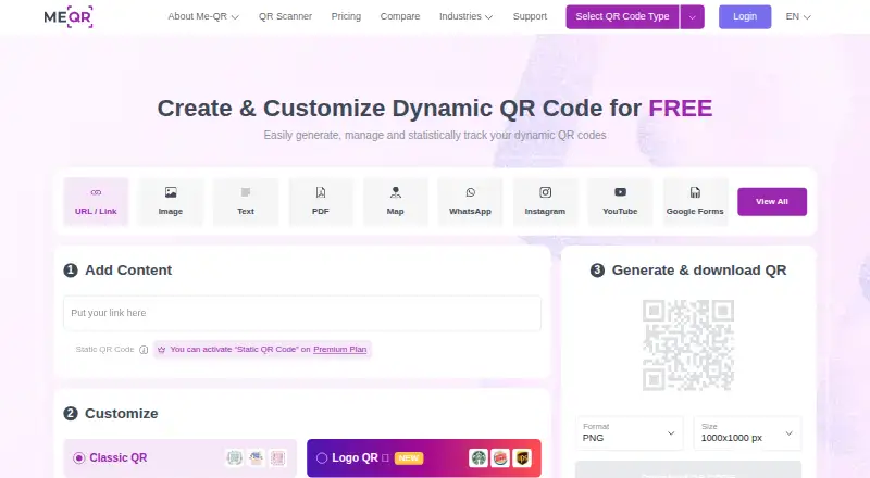 The ME-QR homepage