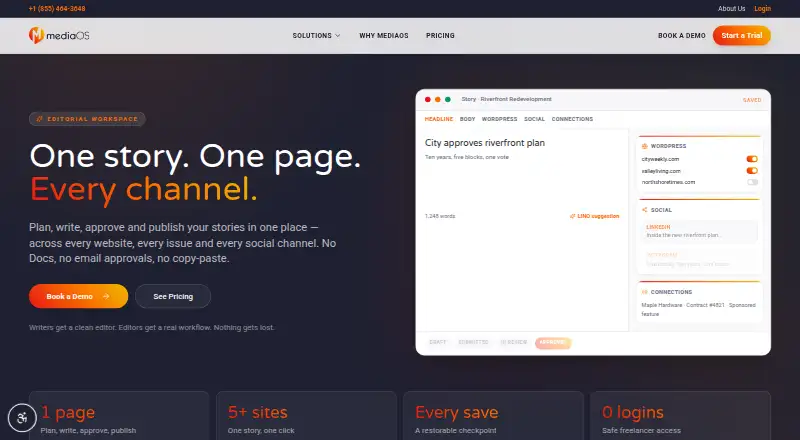The MediaOS homepage