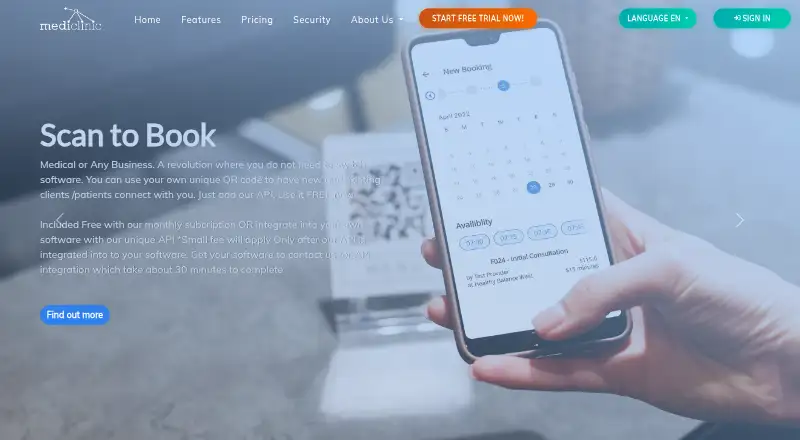 The Mediclinic Software homepage