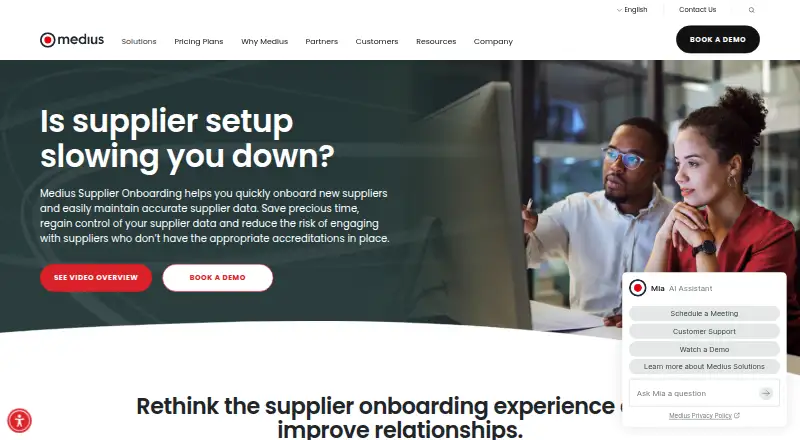 The Medius Supplier Portal homepage