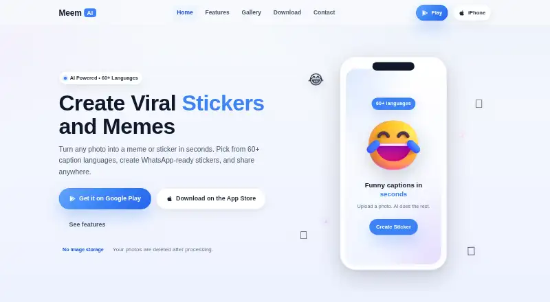 The Meem AI homepage