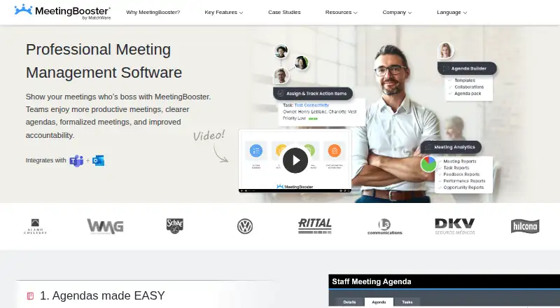 The MeetingBooster homepage