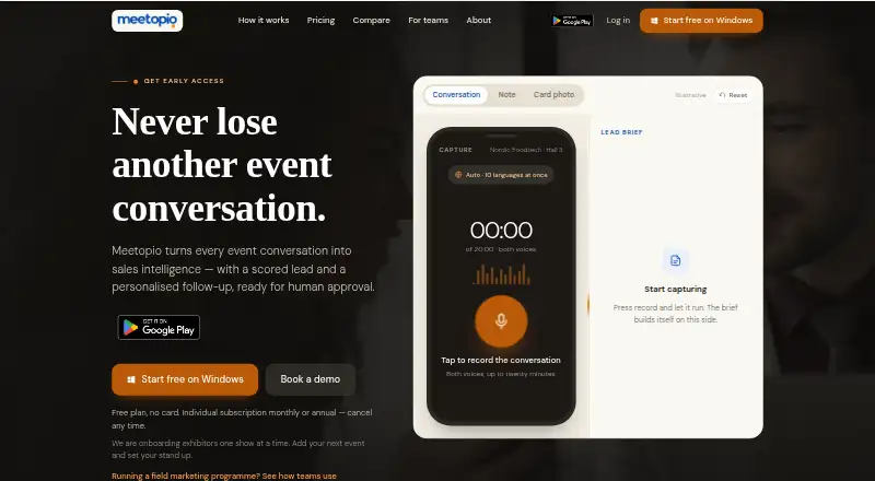 The Meetopio homepage