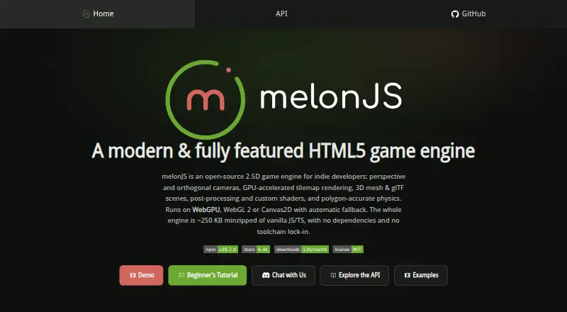 The melonJS homepage