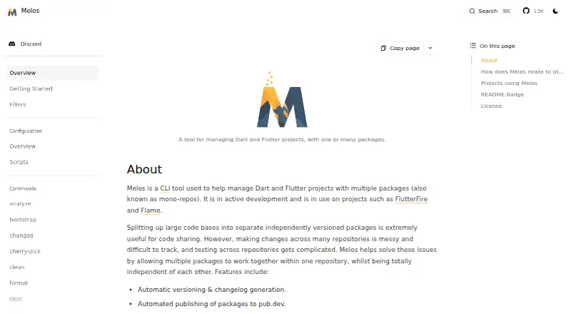 The Melos homepage