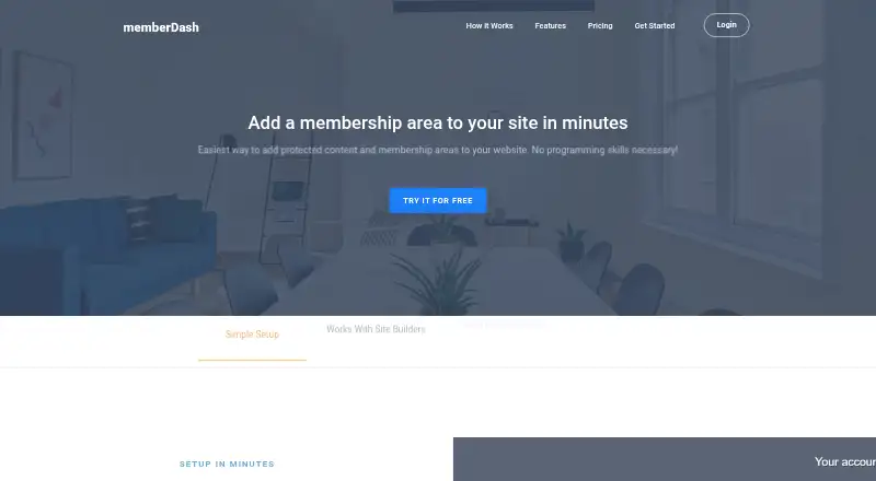 The memberDash homepage