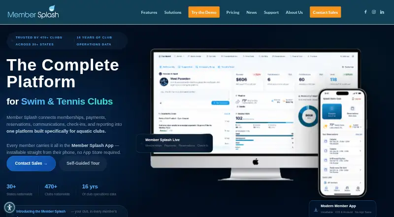 The MemberSplash homepage