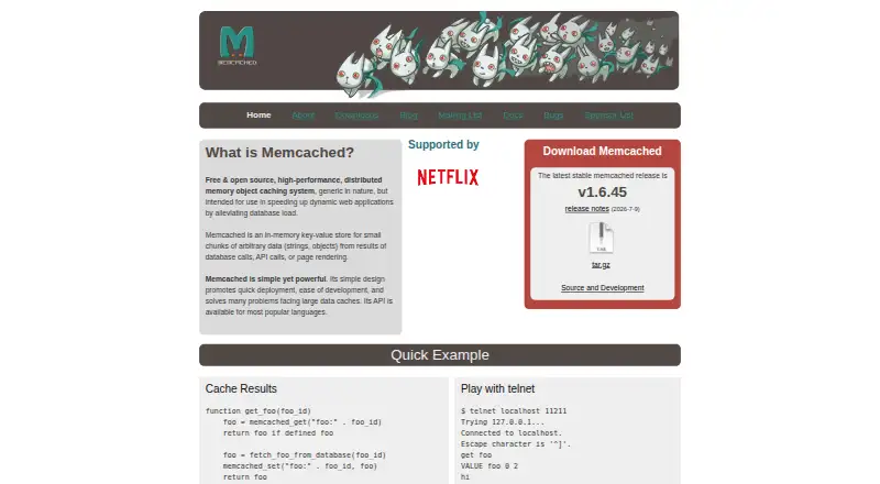 The Memcached homepage
