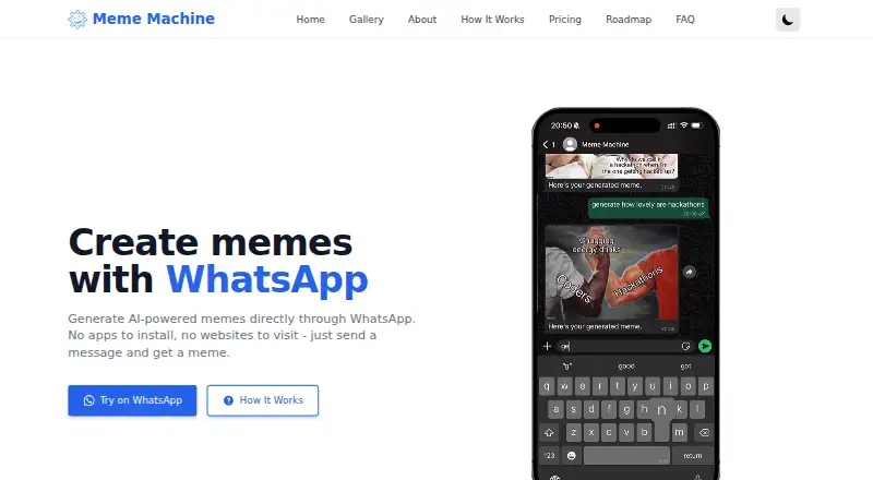 The Meme Machine homepage