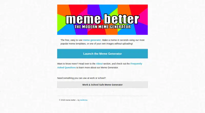 The MemeBetter homepage