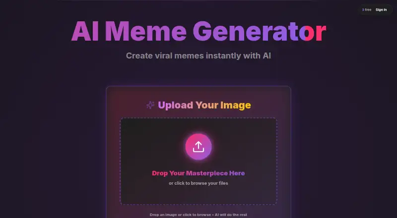 The Memefy homepage