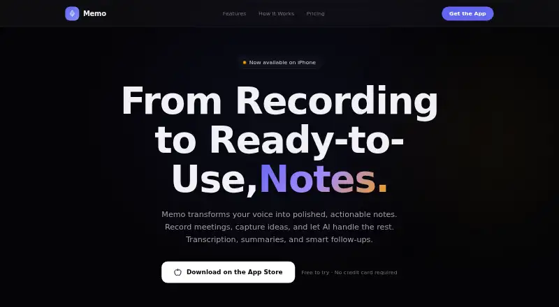 The Memo homepage