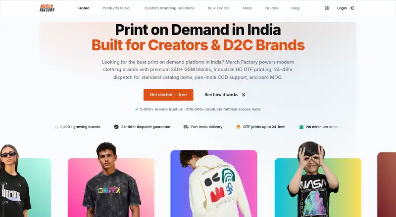 The Merch Factory homepage