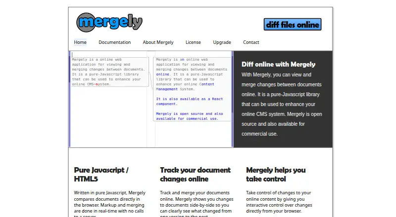 The Mergely homepage