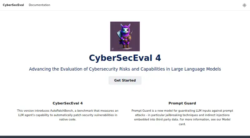 The CyberSecEval homepage