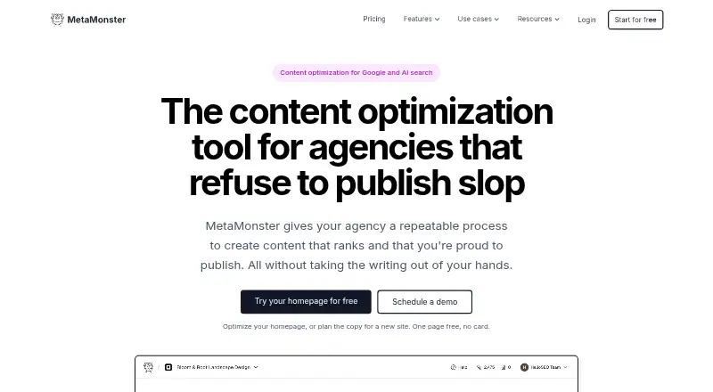 The MetaMonster homepage