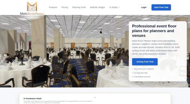 The Metis Room Planner homepage