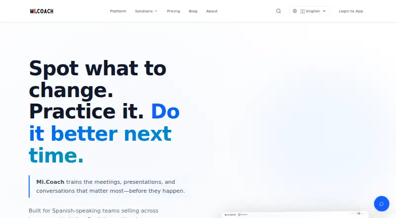 The Mi.Coach homepage