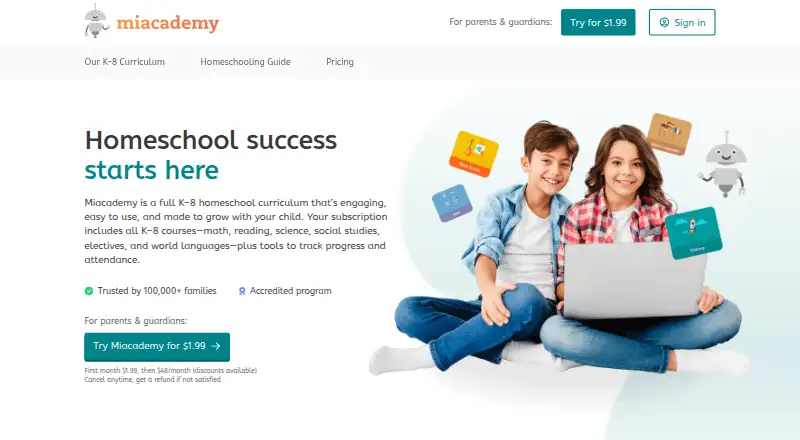 The Miacademy homepage