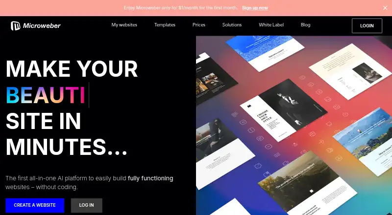 The Microweber homepage