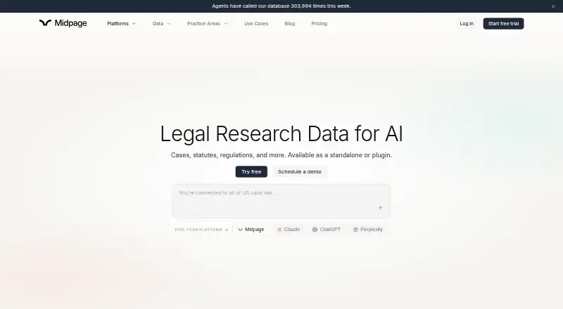 The Midpage homepage