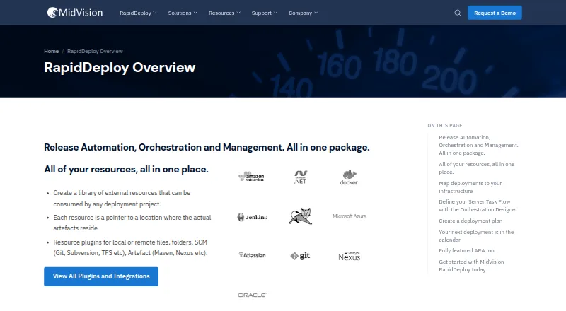 The MidVision RapidDeploy homepage