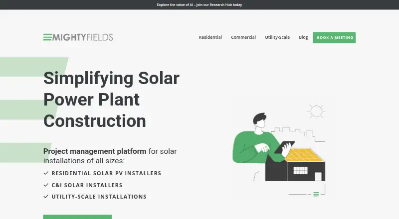 The MightyFields Solar homepage