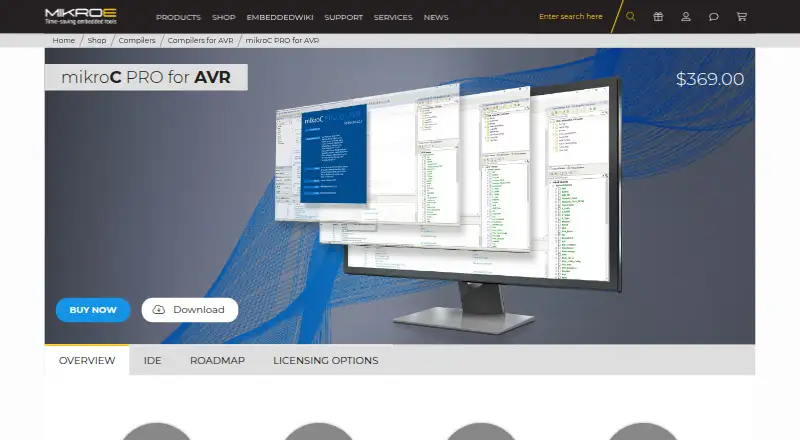 The mikroC PRO for AVR homepage