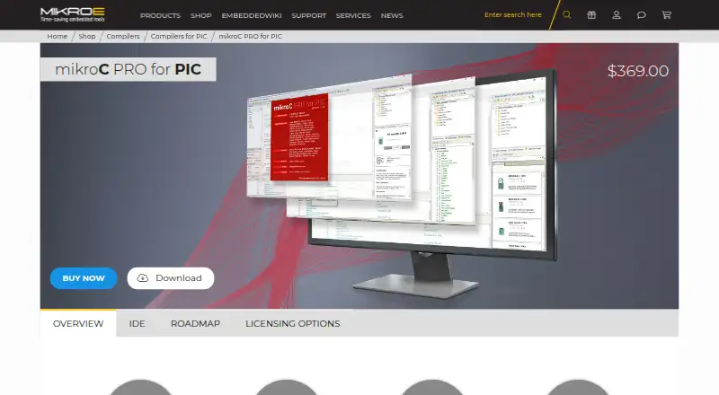 The mikroC PRO for PIC homepage