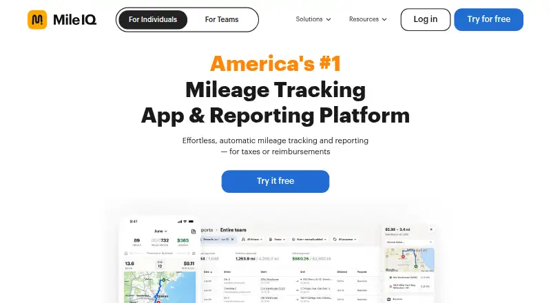 The MileIQ homepage