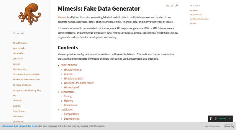 The Mimesis homepage