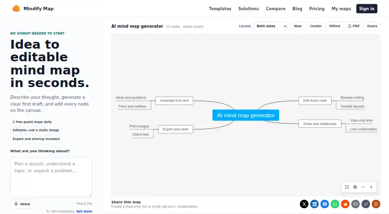 The Mindify Map homepage