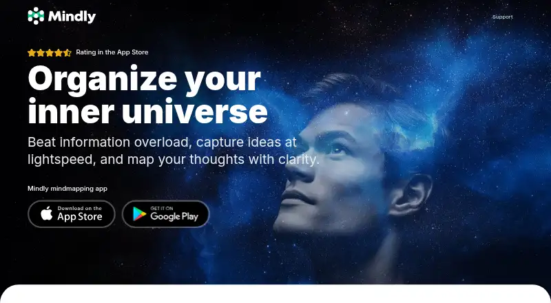 The Mindly homepage
