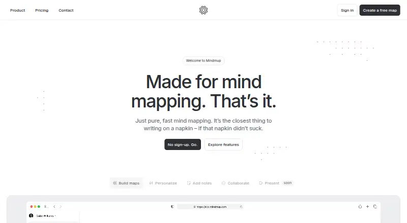 The MindMup homepage