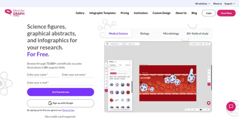 The Mind the Graph homepage