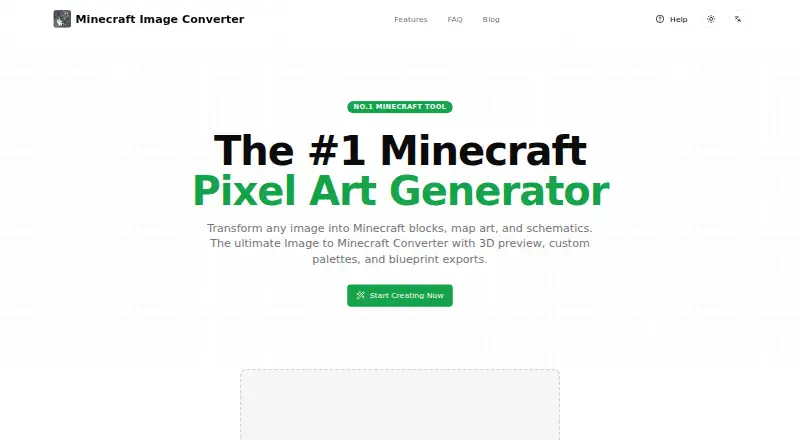 The MinecraftArt homepage