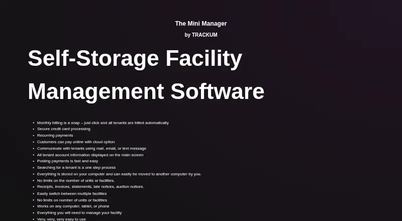The Mini-Manager homepage
