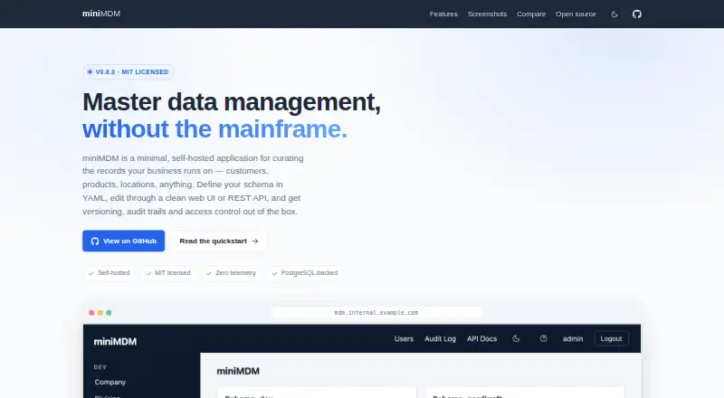The miniMDM homepage